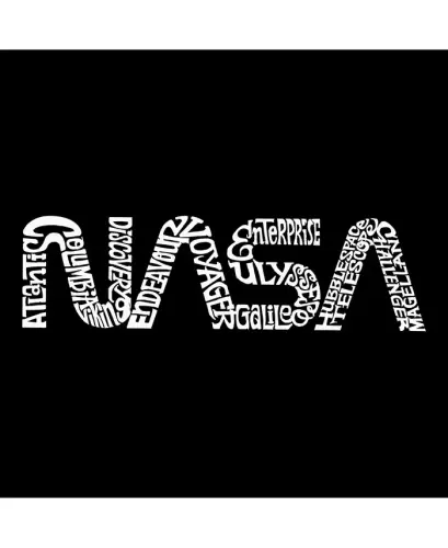 Men's Word Art T-Shirt - Worm Nasa - Black - LA POP ART (1)