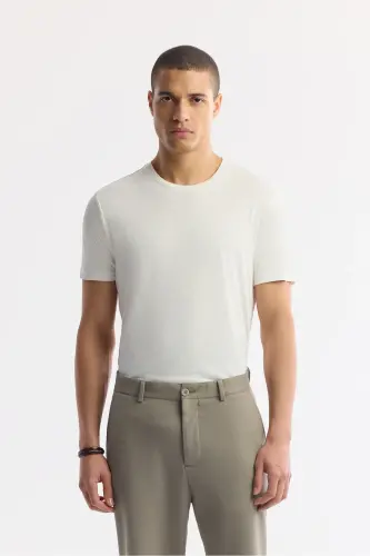 Erkek Yağ Yeşili Klasik Bel Pamuklu Jersey Carrot Fit Pantolon A51Y3013 - Yağ Yeşili - 6