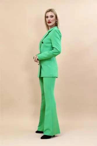 Erkek Yaka Kuruvaze Blazer Ceket & İspanyol Paça Pantolon-Zümrüt - 1034530 - A.Yeşil - ÖNDER ÖZSOY (1)