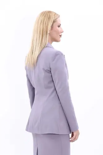 Erkek Yaka Tek Düğmeli Klasik Ceket-Antrasit-Antrasit - 5