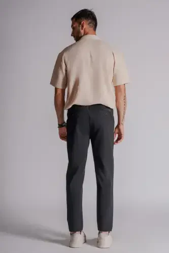 Erkek Yandan Cepli Beli Lastikli Relaxed Fit Chino Pantolon Siyah-SİYAH - 3