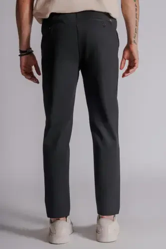 Erkek Yandan Cepli Beli Lastikli Relaxed Fit Chino Pantolon Siyah-SİYAH - 8