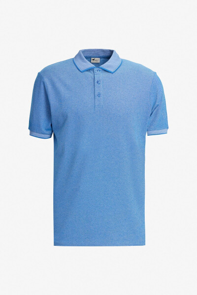 Erkek Yeşil-açık Pembe-saks 3'lü Çekmeyen Pamuklu Slim Fit Kıvrılmaz Polo Yaka Tişört-YESIL - 6