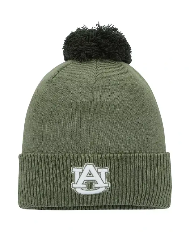 Men's Green Auburn Tigers Freedom Collection Cuffed Knit Hat with Pom - Green - 1