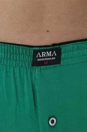 Erkek Yeşil Düğmeli Boxer 3'lü Paket %100 Pamuklu Penye - 4