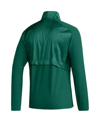 Men's Green Miami Hurricanes Sideline AEROREADY Raglan Sleeve Quarter-Zip Jacket - Green - 2