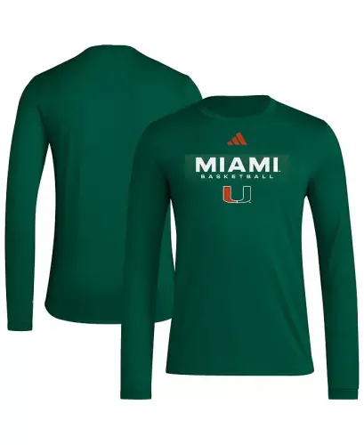 Men'sGreen Miami Hurricanes Locker On-Court In the Fade Long Sleeve T-Shirt-Green - 4