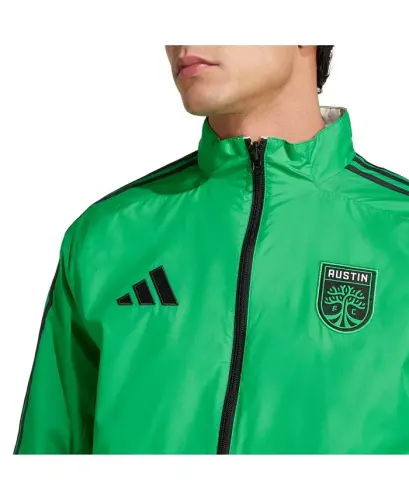 Men's Green/White Austin FC 2025 Anthem Reversible Full-Zip Jacket - Green, White - 4