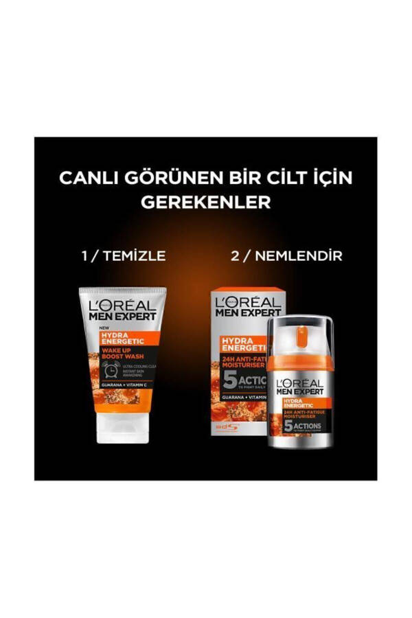 Erkek Yüz Bakım Ikilisi Hydra Energetic Yüz Yıkama Jeli 100ml Nemlendirici Jel Yüz Kremi 50ml - 4