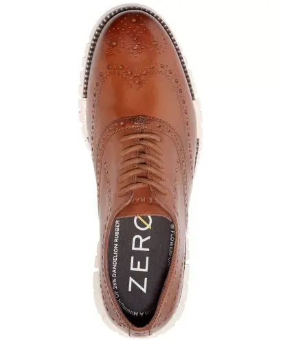 Men's ZERØGRAND Remastered Lace-Up Wingtip Oxford Shoes - Ch British Tan/ivory - 5