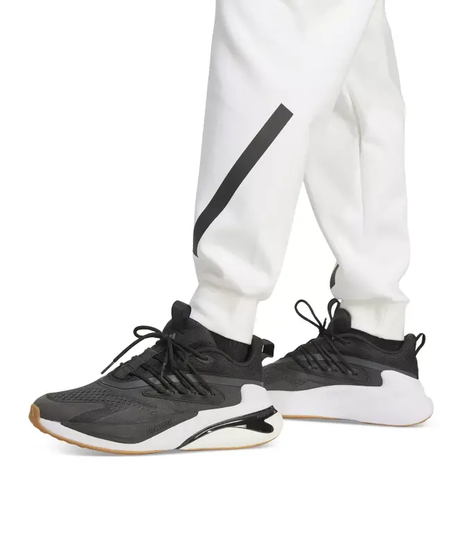 Men's Z.N.E. Elastic Drawstring Logo Track Pants-White - 4