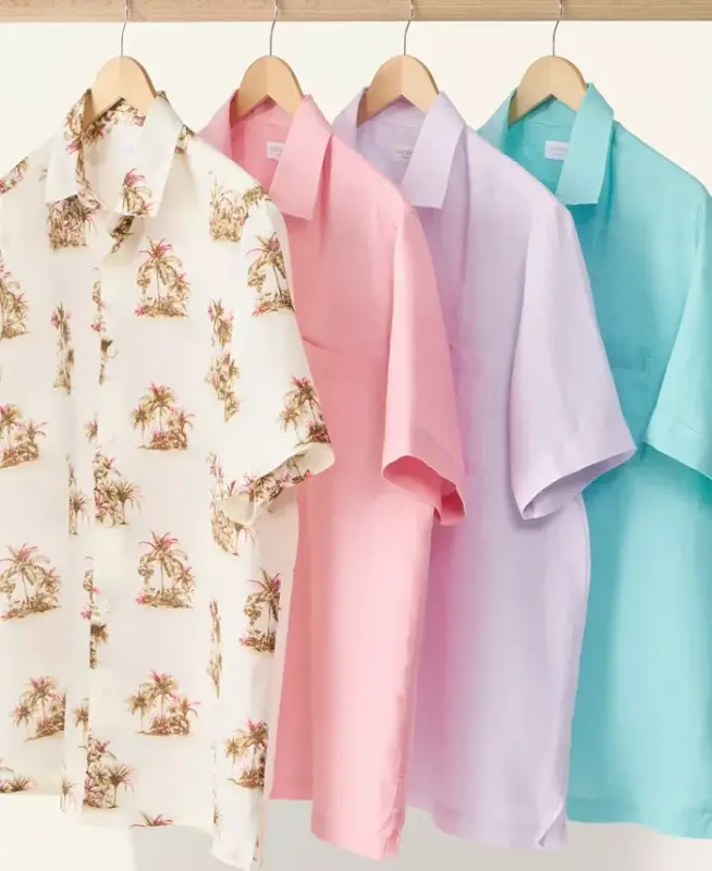 Men's 100% Linen Shirt, Created for Modazone - White Pure - 3