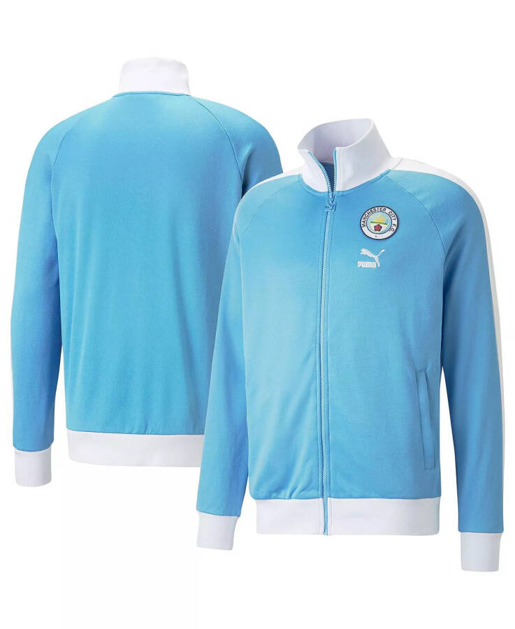 Erkekler Gök Mavisi Manchester City ftblHeritage T7 Raglan Tam Fermuarlı Track Ceket Gök Mavisi - 2