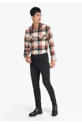 Slim Fit Düşük Bel Dar Paça Erkek Siyah Jean Pantolon - AVEC WASH - 3