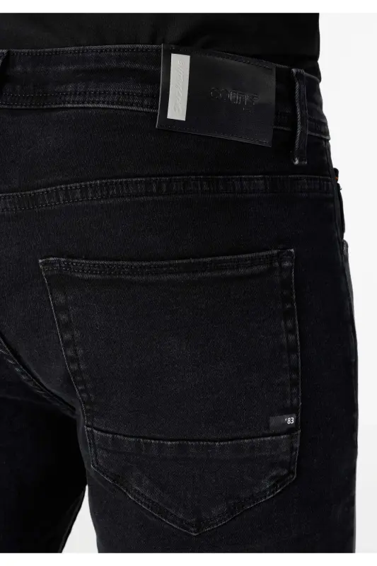 Straight Fit Düşük Bel Düz Paça Erkek Siyah Jean Pantolon - MENTHA WASH - 6