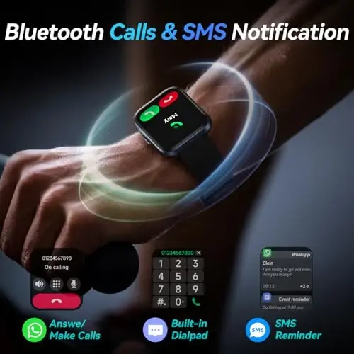 Smart Watches for Men Android & iPhone, 1.8