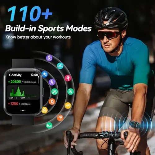 Smart Watches for Men Android & iPhone, 1.8