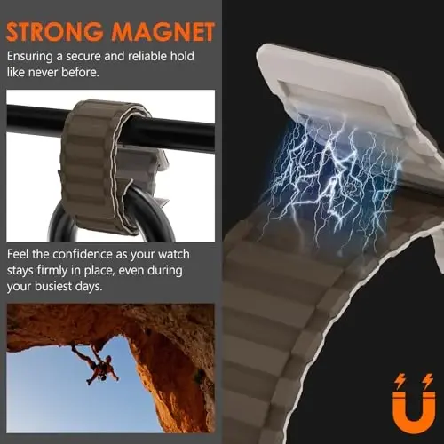 NewWays Magnetic Band Compatible with Apple Watch Bands Ultra 3/2/1 49mm Series 11 10 46mm 45mm 44mm for Men, Sport Silicone Strap Strong Magnet Link - 2