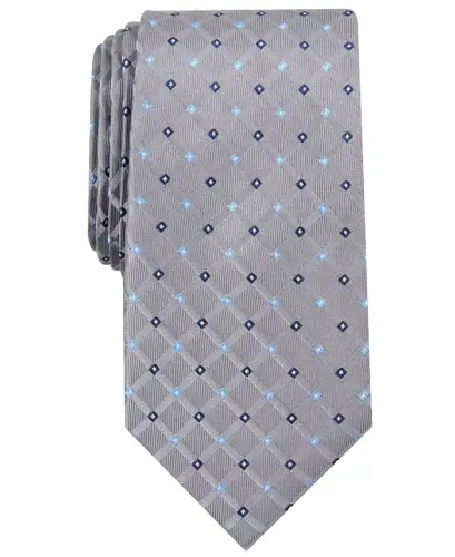 Men's Linked Neat Tie, Created for Modazone - Grey 