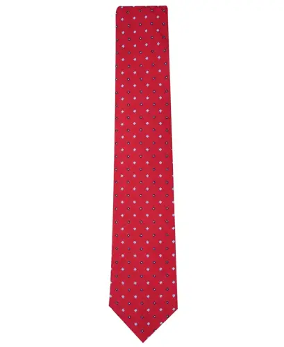 Men's Linked Neat Tie, Created for Modazone-Red - CLUB ROOM (1)
