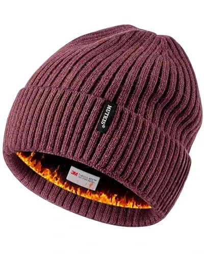Beanie Hats for Men 30% Merino Wool Knit Hat, Winter Hats for Women Thick Warm Lined, Beanie for Women Cold Weather Skull Cap - 7