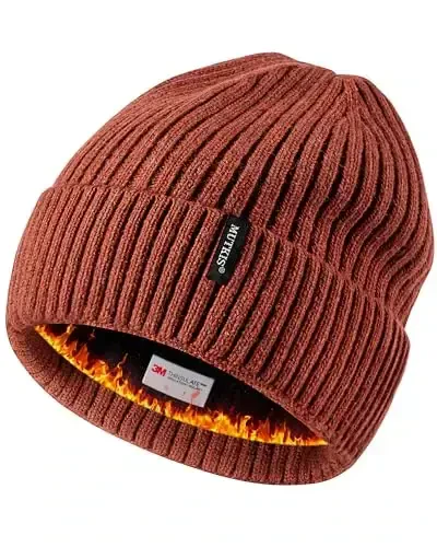 Beanie Hats for Men 30% Merino Wool Knit Hat, Winter Hats for Women Thick Warm Lined, Beanie for Women Cold Weather Skull Cap - 7