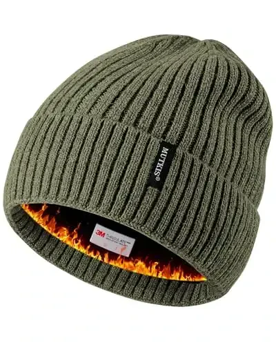 Beanie Hats for Men 30% Merino Wool Knit Hat, Winter Hats for Women Thick Warm Lined, Beanie for Women Cold Weather Skull Cap - 7