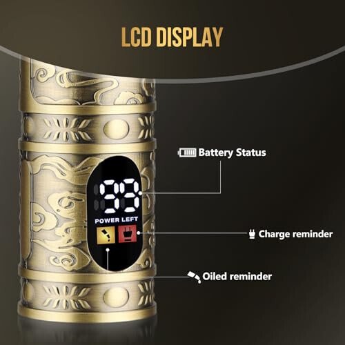 Bomxin Professional Hair Clippers for Men,Cordless Barber Clippers and Trimmers Set,Beard Trimmer for Men，Electric Razor Foil Shavers for Ear, Face, Nose, Barber Kit with LCD Display (Bronze) - 5