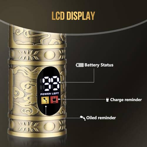 Bomxin Professional Hair Clippers for Men,Cordless Barber Clippers and Trimmers Set,Beard Trimmer for Men，Electric Razor Foil Shavers for Ear, Face, Nose, Barber Kit with LCD Display (Bronze) - 5