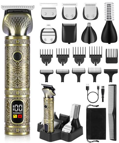Brightup Beard Trimmer for Men, Professional Zero Gapped T-Blade Trimmer, Cordless Hair Clipper, 7 in 1 Grooming Kit for Face Electric Razor Shavers Mustache Body Nose Trimmer, Gift for Men - 1