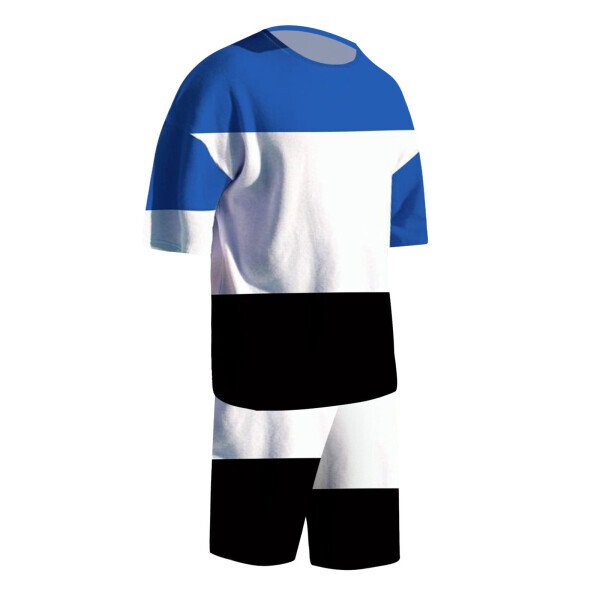 Cathalem Short Sets for Men Mens Short Sets 2 Piece Outfits Fashion Summer Tracksuits Casual Shirt and Shorts Set(Blue,XXXL) - 4