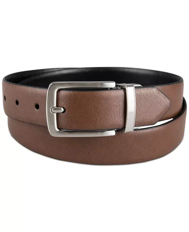 Men's Reversible Dress Belt, Created for Modazone - Brown/ Black - 2