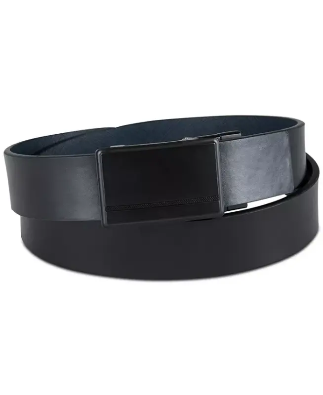 Men's Reversible Compression Buckle Belt, Created for Modazone - Navy/Black - 2