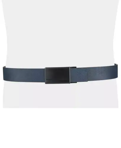 Men's Reversible Compression Buckle Belt, Created for Modazone - Navy/Black - 6