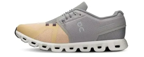 On Men's Cloud 5 Sneakers, Grey/Sand, 10 Medium US 