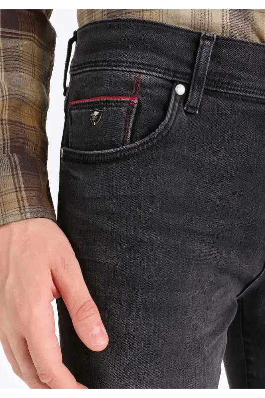 Skinny Fit Düşük Bel Dar Paça Erkek Lacivert Jean Pantolon - 4