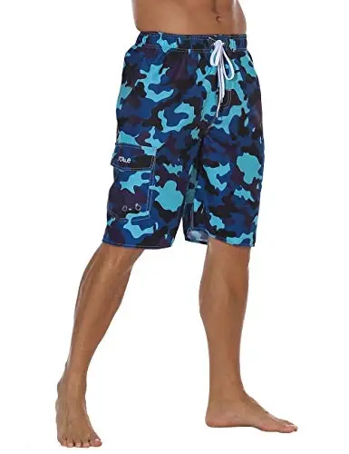 Nonwe Men's Beachwear Summer Holiday Swim Trunks Quick Dry Striped - 2
