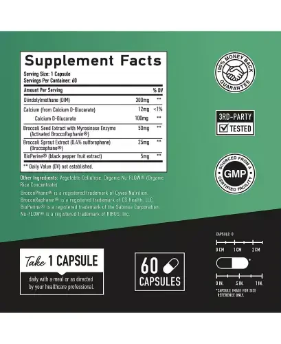 DIM 300mg For Men, Estrogen Blocker & Aromatase Inhibitor, Men s Hormone Balance & Fitness Booster Supplement with Diindolylmethane, 60ct-60 Count - SMNUTRITION (1)