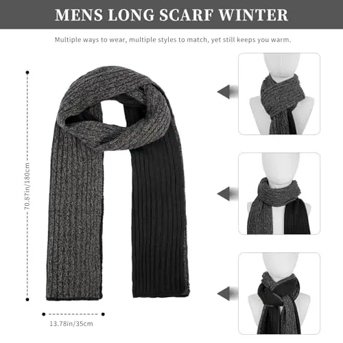 Winter Hats Scarf for Men with Touchscreen Gloves Men's Scaves and Beanie Hat Themal Glove Set for Men Women - 5