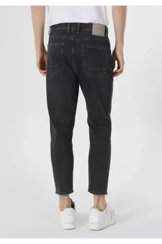 Carrot Fit Drop Crotch Havuç Paça Erkek Fermuarlı İndigo Jean Pantolon - Levy Wash - 2