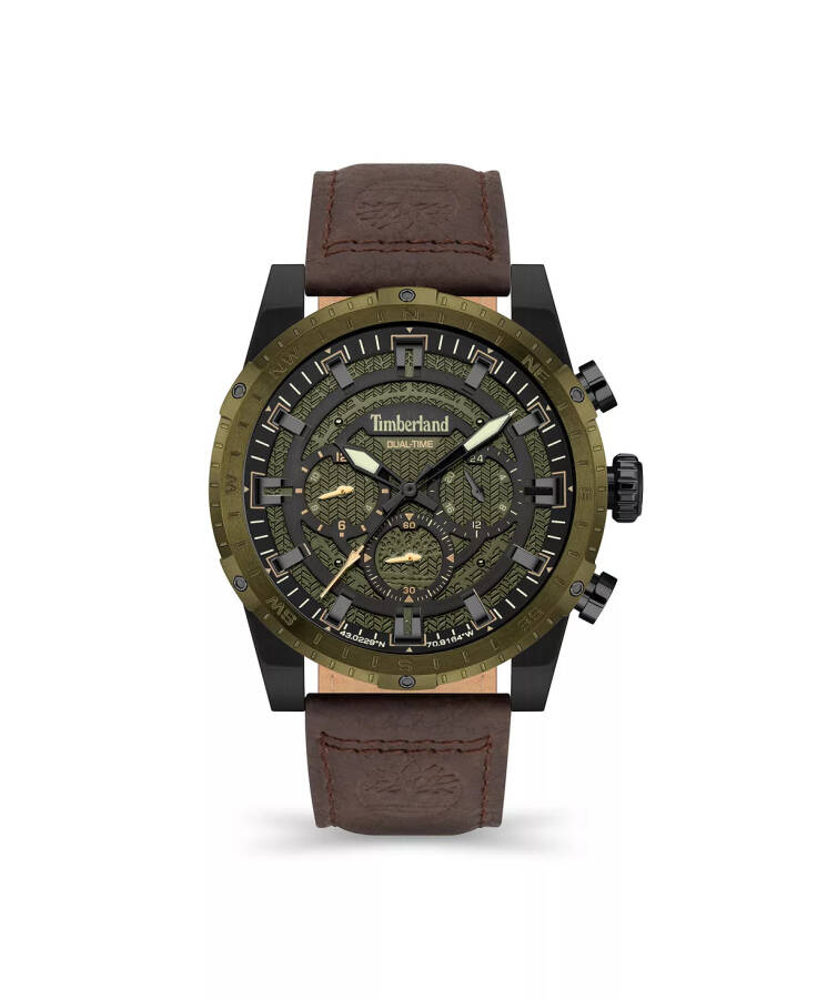 Erkekler İçin Fitzwilliam Siyah Deri Kayışlı Saat 46mm Siyah - 1