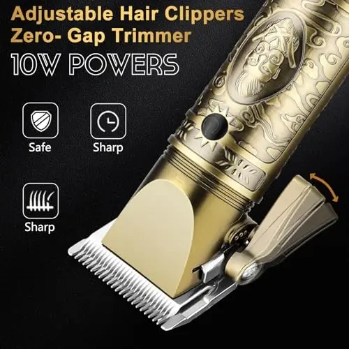 GSKY Hair Clippers for Men Professional, Cordless Clippers for Hair Cutting, Mens Hair Clippers and Trimmer Kit for Barber with LED Display - 2