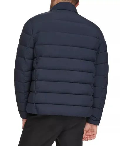 Men's Quilted Infinite Stretch Water-Resistant Puffer Jacket-True Navy - Calvin Klein (1)