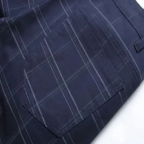Keevoom Plaid Pants for Men Stretch Skinny Slim Fit Flat-Front Casual Fashion Comfy Solid Pencil Business Dress Chinos Pants - 5