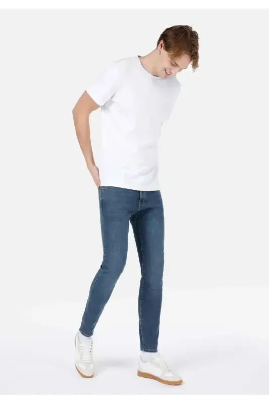 Skinny Fit Düşük Bel Dar Paça Erkek Denim Jean Pantolon - 3