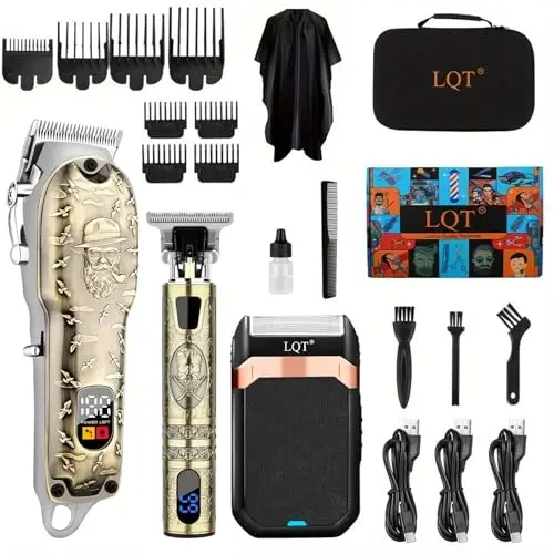 LQT Hair Clippers Set for Men, Hair Clipper Trimmer with LED Display, Professional Cordless Hair Clipper Shaver Beard Trimmer, Hair Cutting Machine for Men, Holiday Gift for Him Father's Day Gift - 1