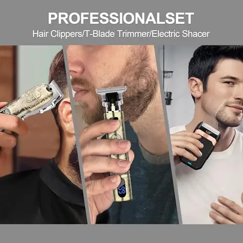 LQT Hair Clippers Set for Men, Hair Clipper Trimmer with LED Display, Professional Cordless Hair Clipper Shaver Beard Trimmer, Hair Cutting Machine for Men, Holiday Gift for Him Father's Day Gift - 5