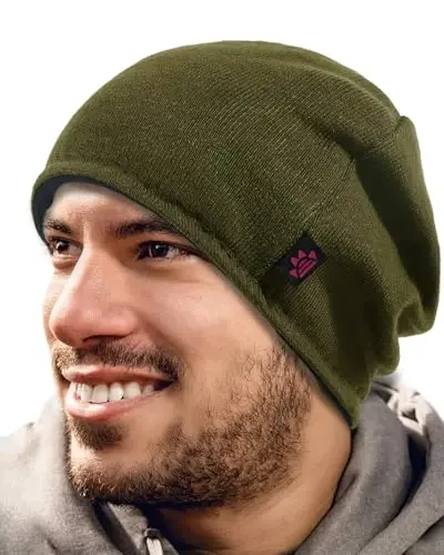 Lvaiz Winter Fleece Lined Knitted Beanie Hats for Men Reversible Windproof Watch Hat Warm Skull Cap for Women - 2