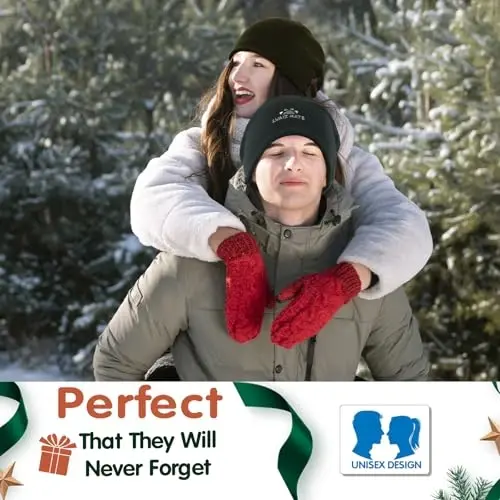 Lvaiz Winter Fleece Lined Knitted Beanie Hats for Men Reversible Windproof Watch Hat Warm Skull Cap for Women - 6