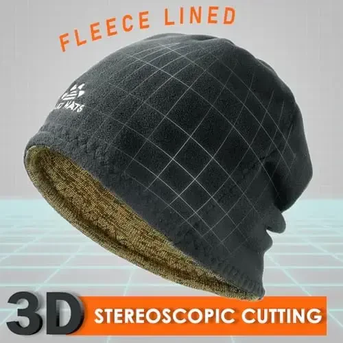 Lvaiz Winter Fleece Lined Knitted Beanie Hats for Men Reversible Windproof Watch Hat Warm Skull Cap for Women - 3